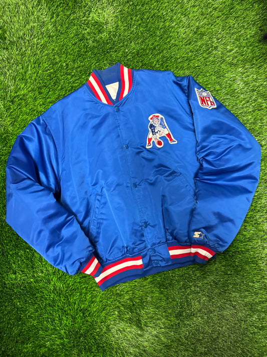 80s New England Patriots Old Logo Vintage Starter Satin Jacket (L)