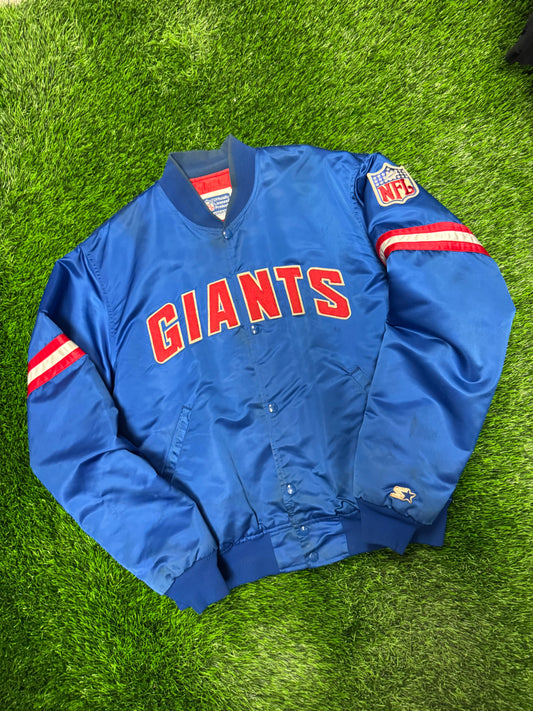 80s New York Giants Vintage Starter Satin Jacket (L)