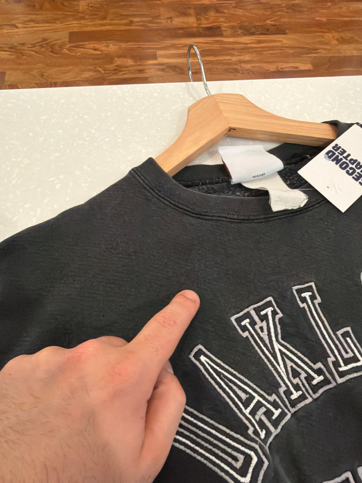90s Oakland Raiders Logo Athletic Faded Embroidered Crewneck (XL)