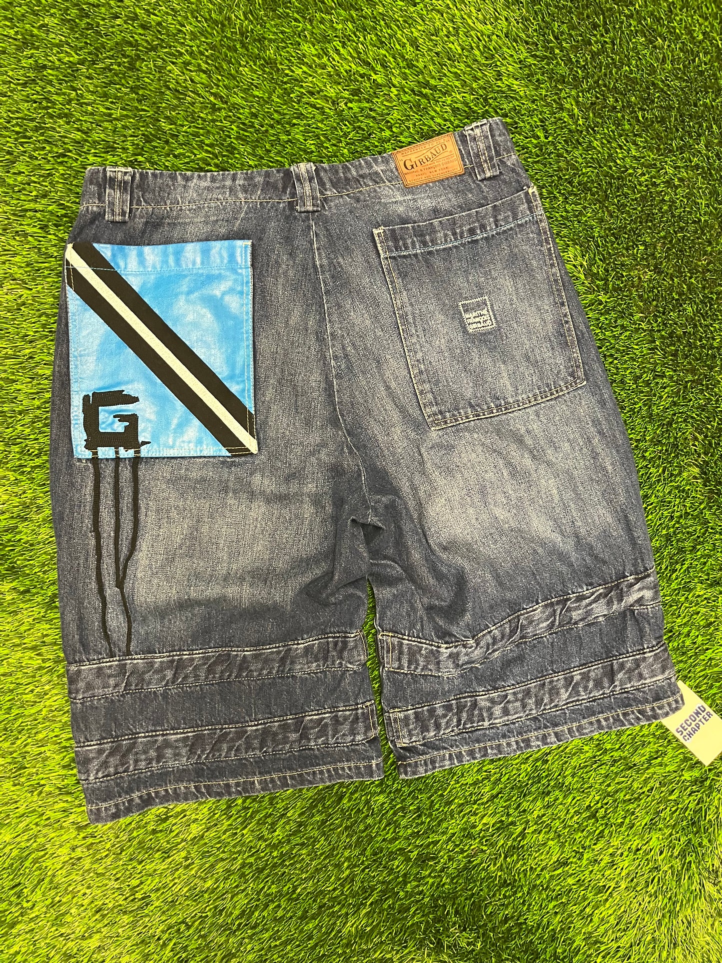 00s Marithe + Francois Girbaud Baggy Patched Jean Shorts (38)