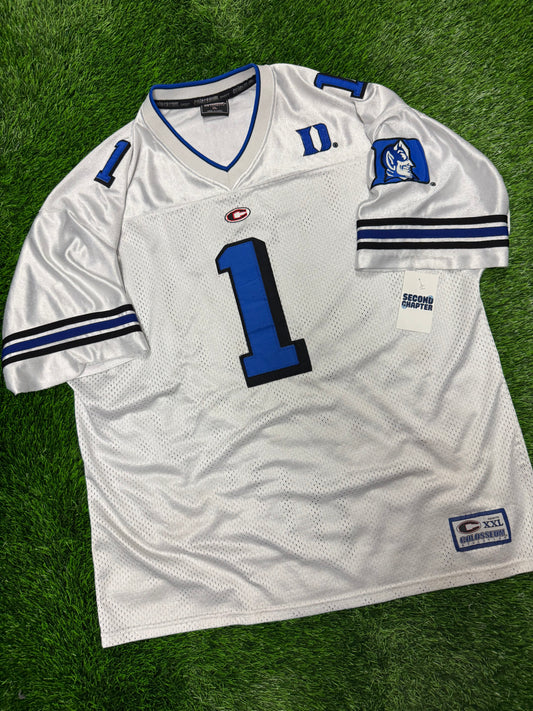 00s Duke University Blue Devils Vintage Colosseum #1 Stitched Football Jersey (XL)