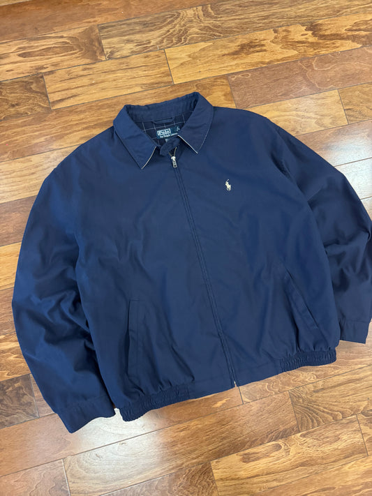 90s Polo Ralph Lauren Navy Lined Essential Jacket (XXL)
