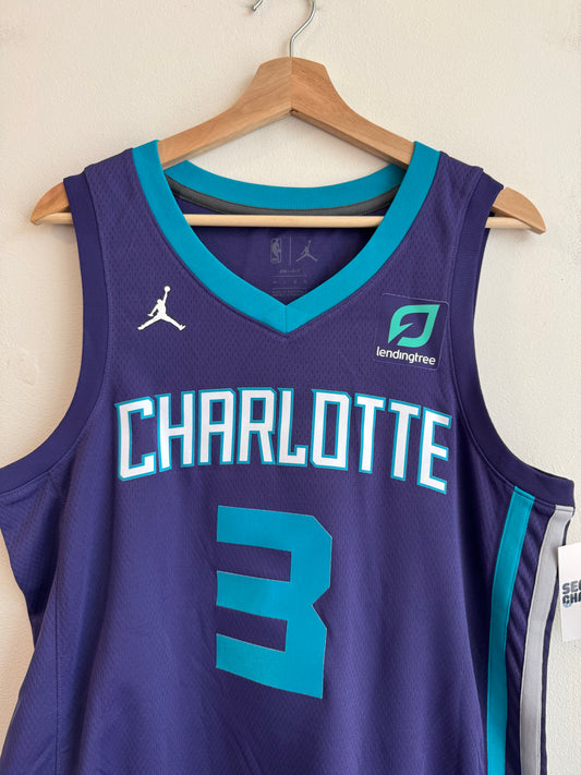 2017 Charlotte Hornets Jeremy Lamb Jordan Swingman Purple Jersey (L)
