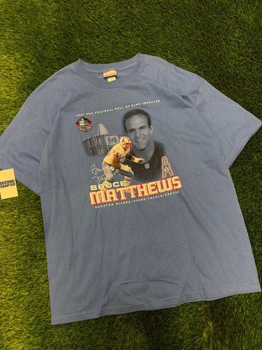 2007 Houston Oilers Bruce Matthews Hall of Fame Tee (L)