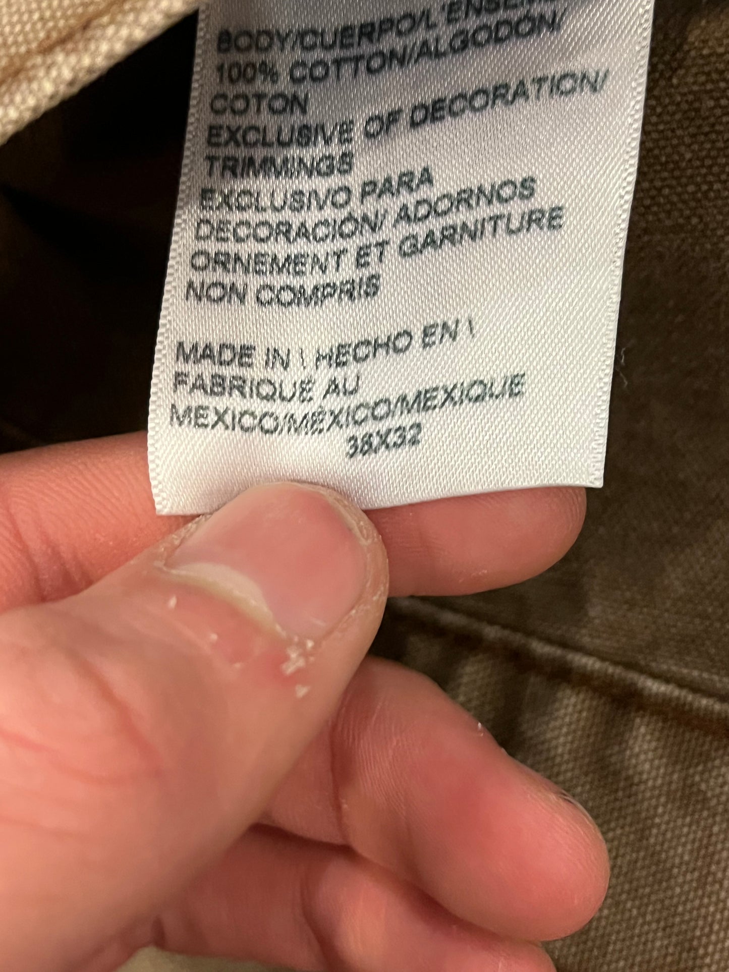 2018 Dickies Mocha Carpenter Pants (38 x 32)