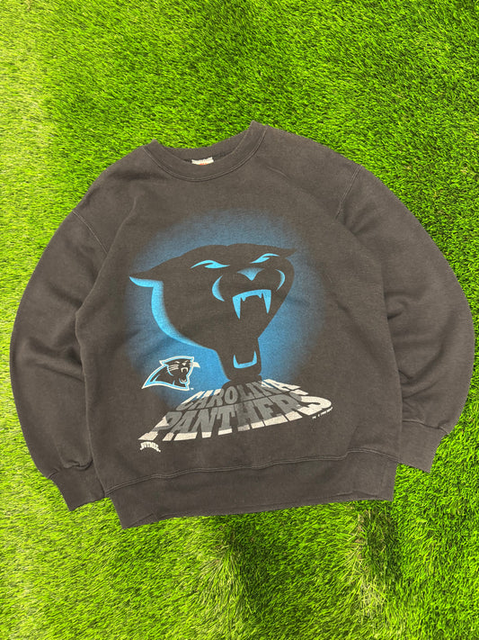 1993 Carolina Panthers Big Face Nutmeg Crewneck (M)