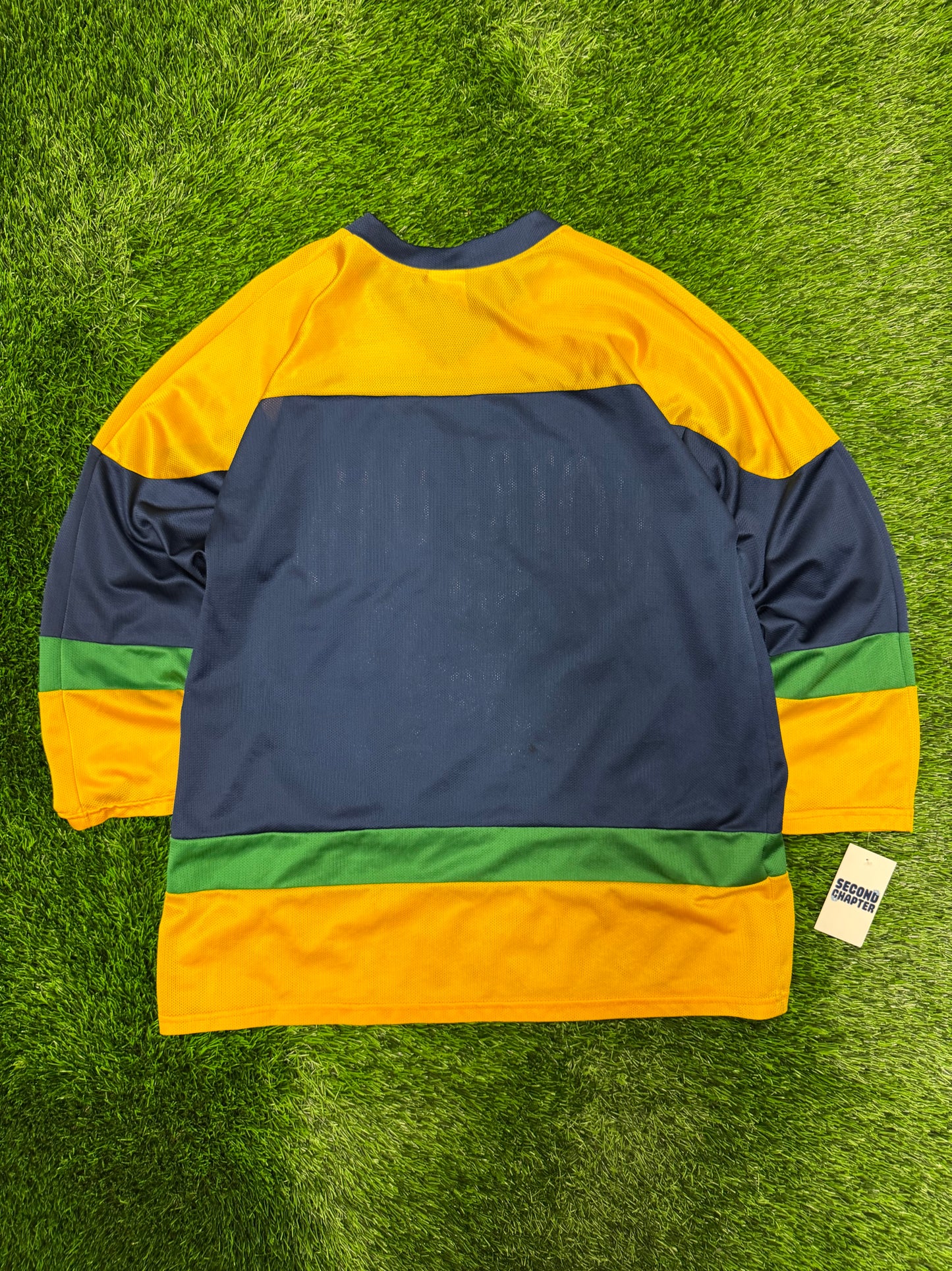 90s Notre Dame University Mascot Vintage Mesh Hockey Jersey (L)