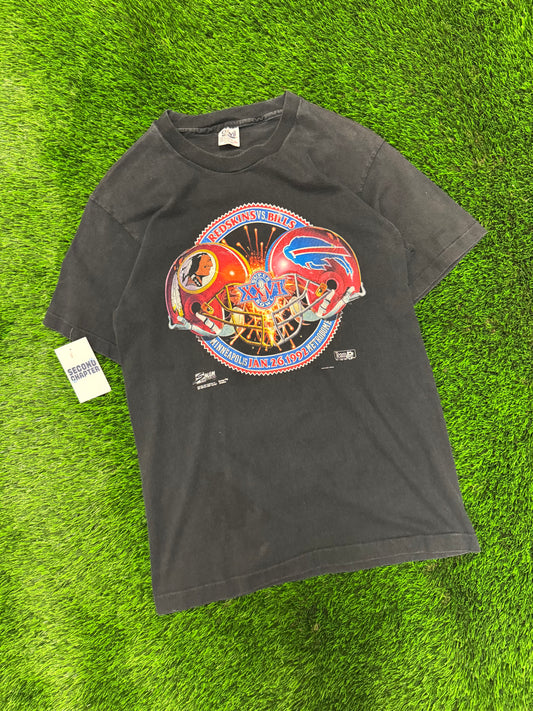 1992 Bills v Redskins Black Tee (M)