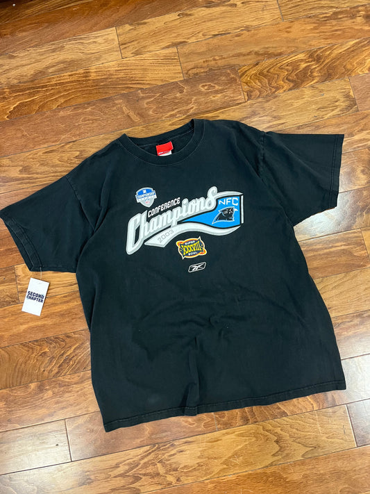 2003 Carolina Panthers NFC Champs Black Tee (XL)