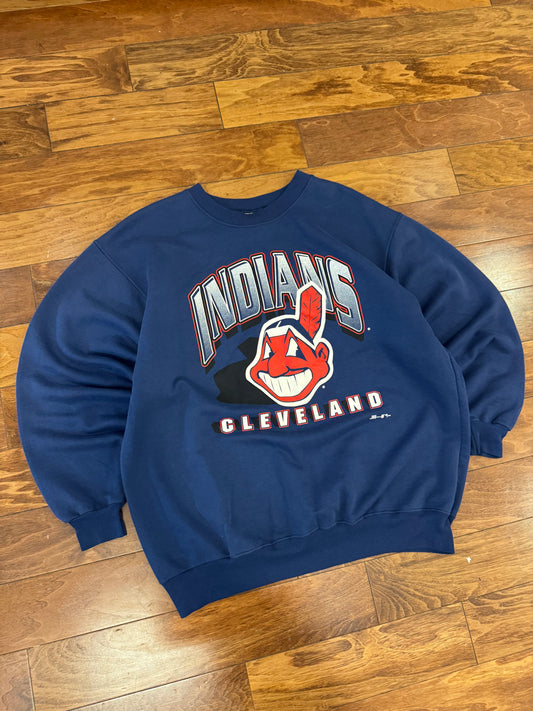 1996 Cleveland Indians Logo Team Rated Crewneck (XL)