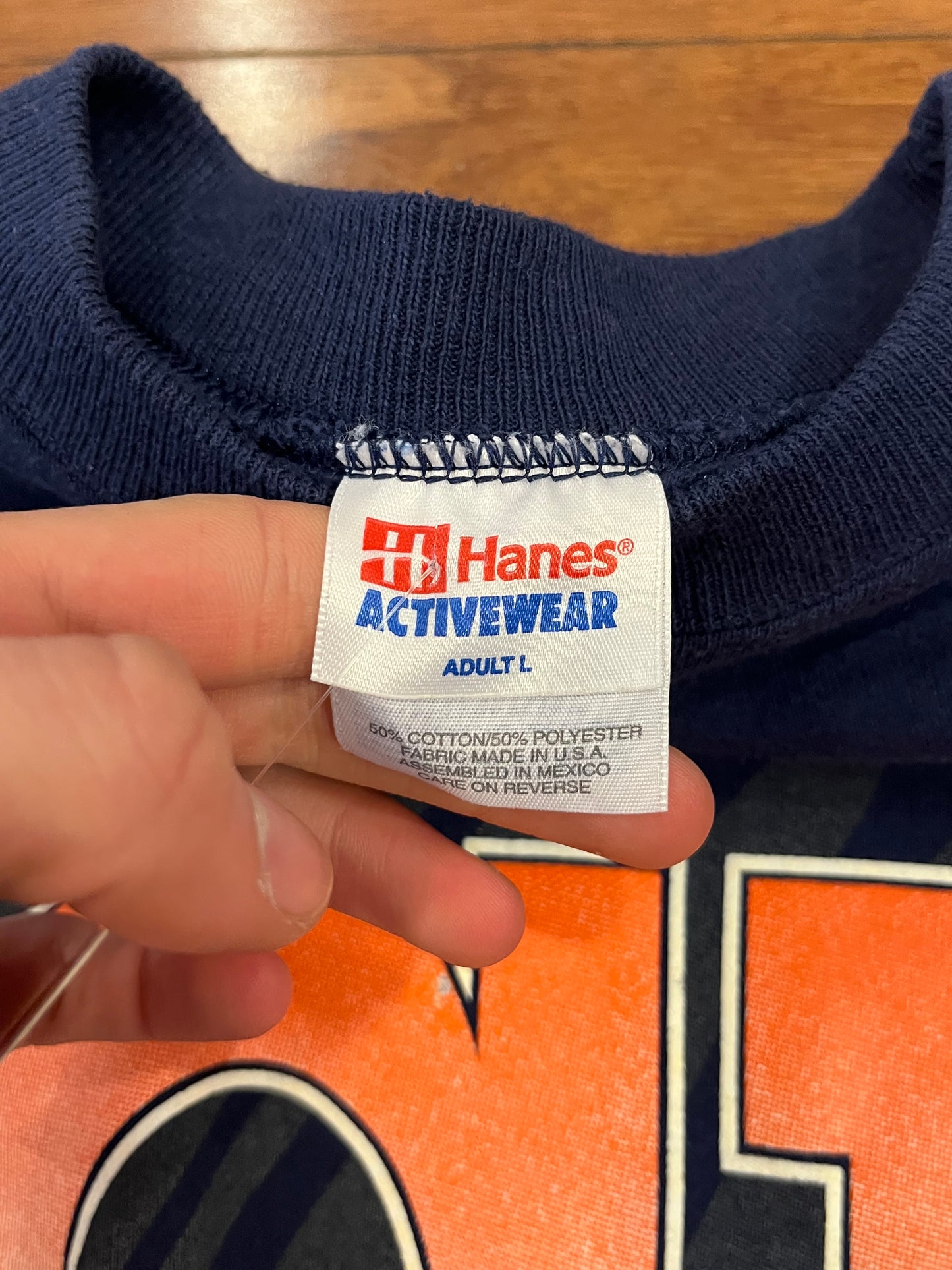 90s Clemson University Spell Out Navy Crewneck (L)