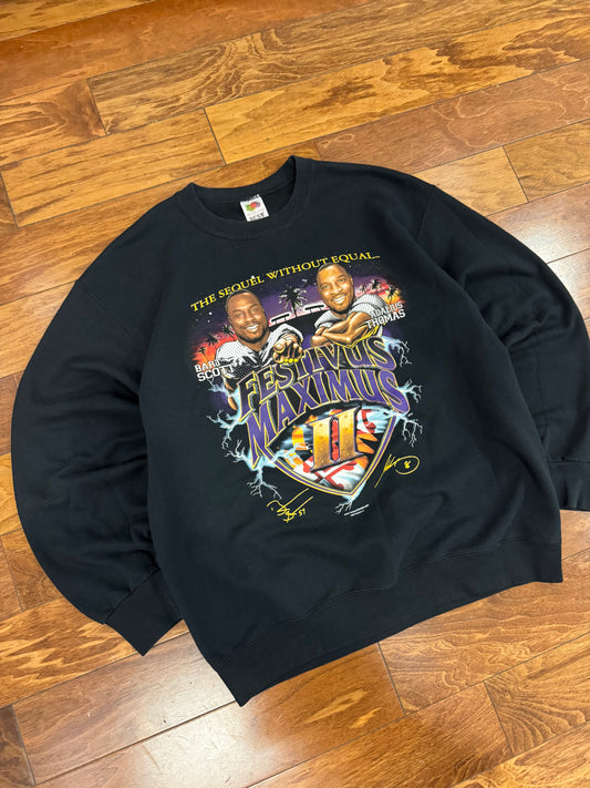 2006 Baltimore Ravens Festivus Maximus Bart Scott & Adalius Thomas Crewneck (L)