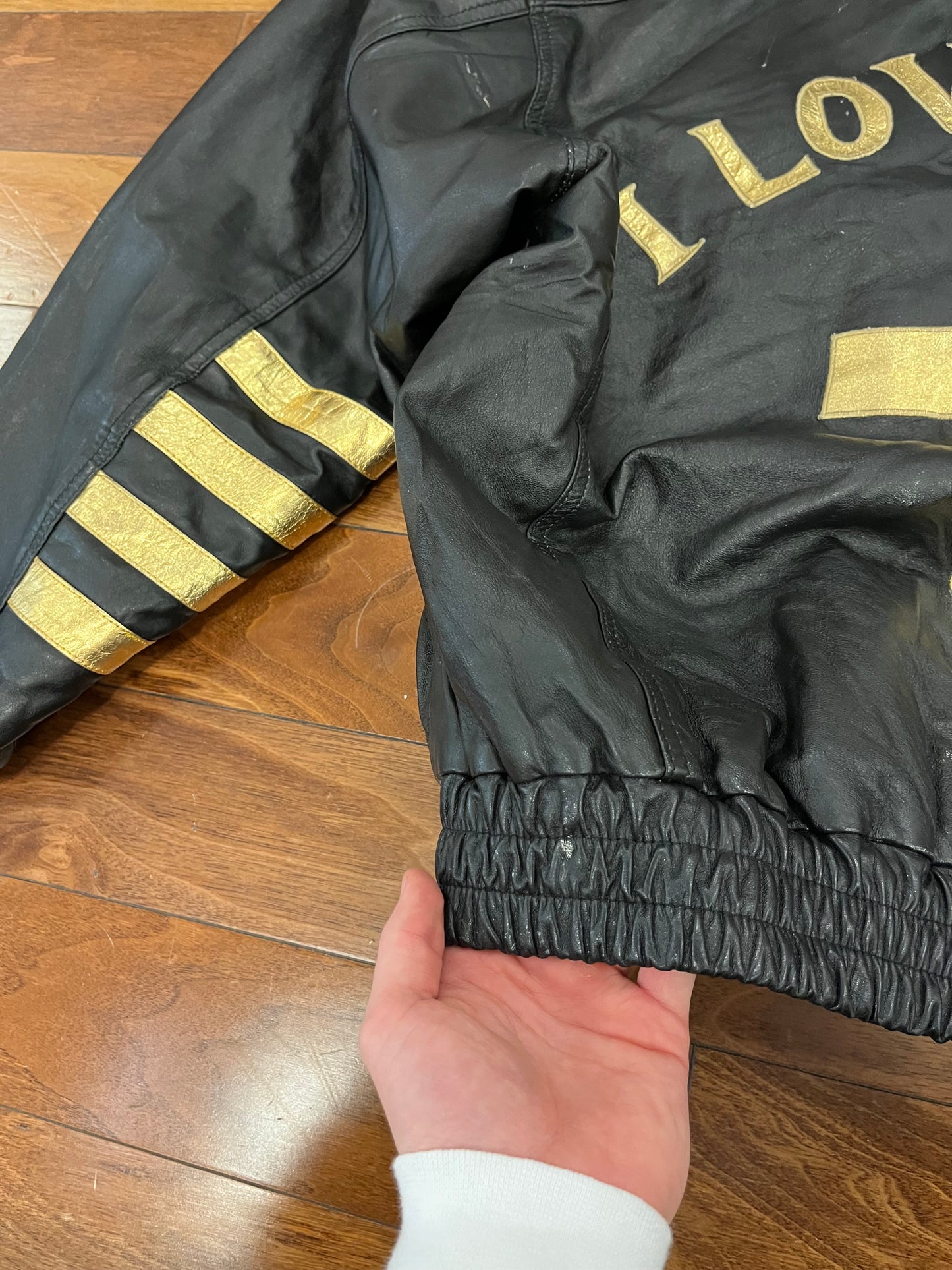 90s I Love Jesus Italian Leather Vintage Jacket (XXL)