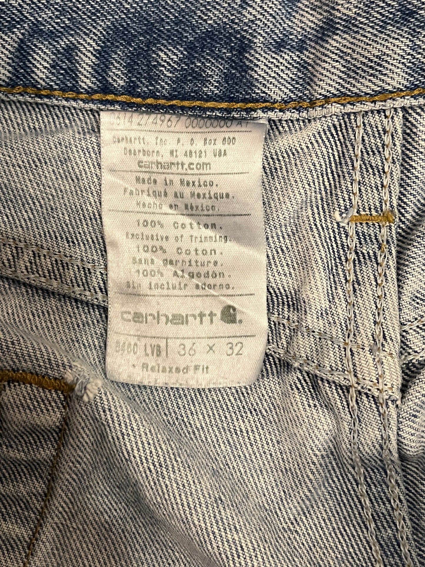 2014 Carhartt Faded Light Wash Blue Jeans (36 x 32)