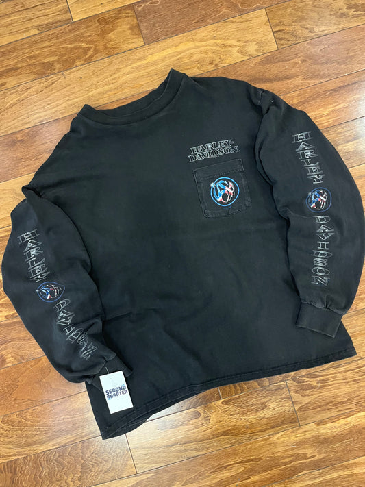 1998 Harley Davidson Aspen Valley Long Sleeve Pocket Tee (XXL)