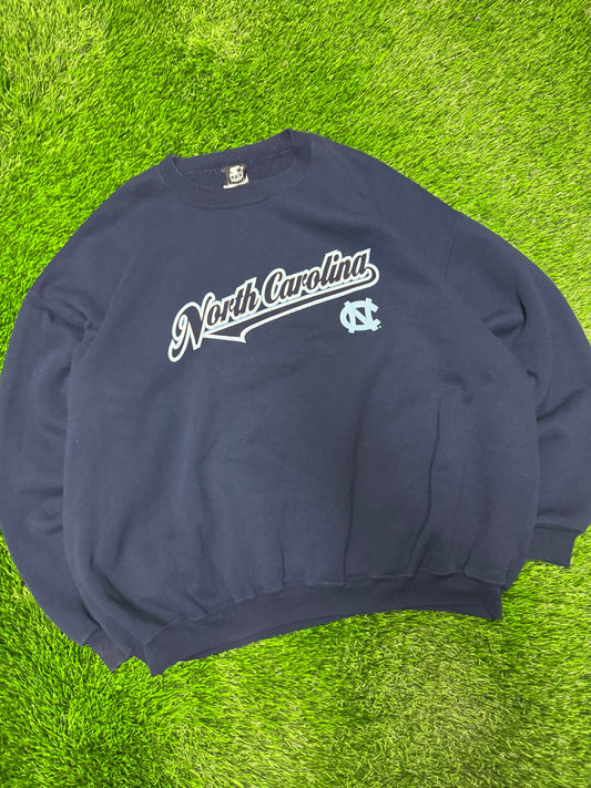 00s University of North Carolina (UNC) Vintage Starter Navy Crewneck (XXL)
