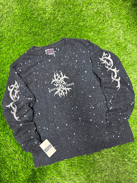 00s Guess Jeans Tribal Space Wash Long Sleeve Tee (XL)