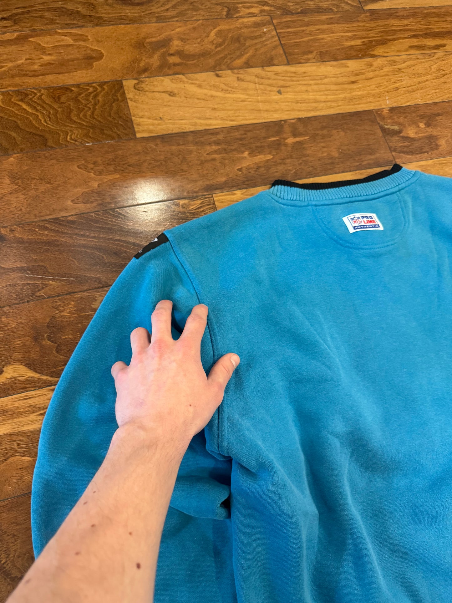 1993 Carolina Panthers Logo Athletic Blue Embroidered Crewneck (L)