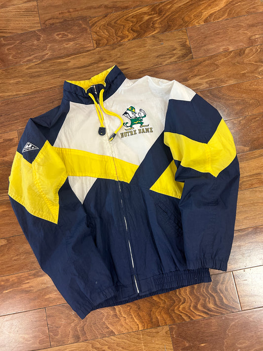 90s Notre Dame Apex Embroidered Windbreaker (Youth L)
