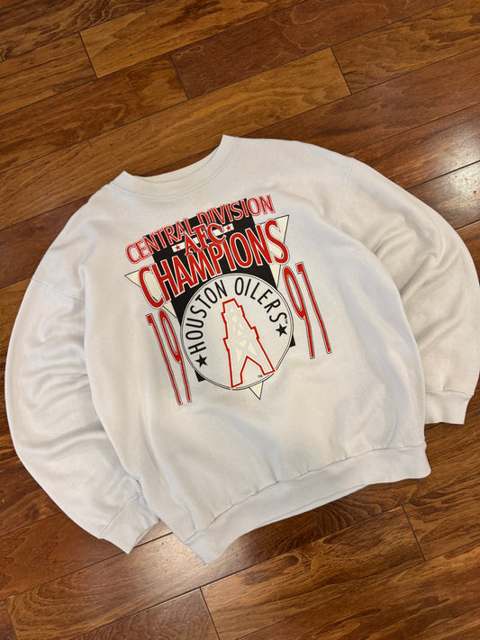 1991 Houston Oilers (Titans) Vintage AFC Champions Crewneck (XL)