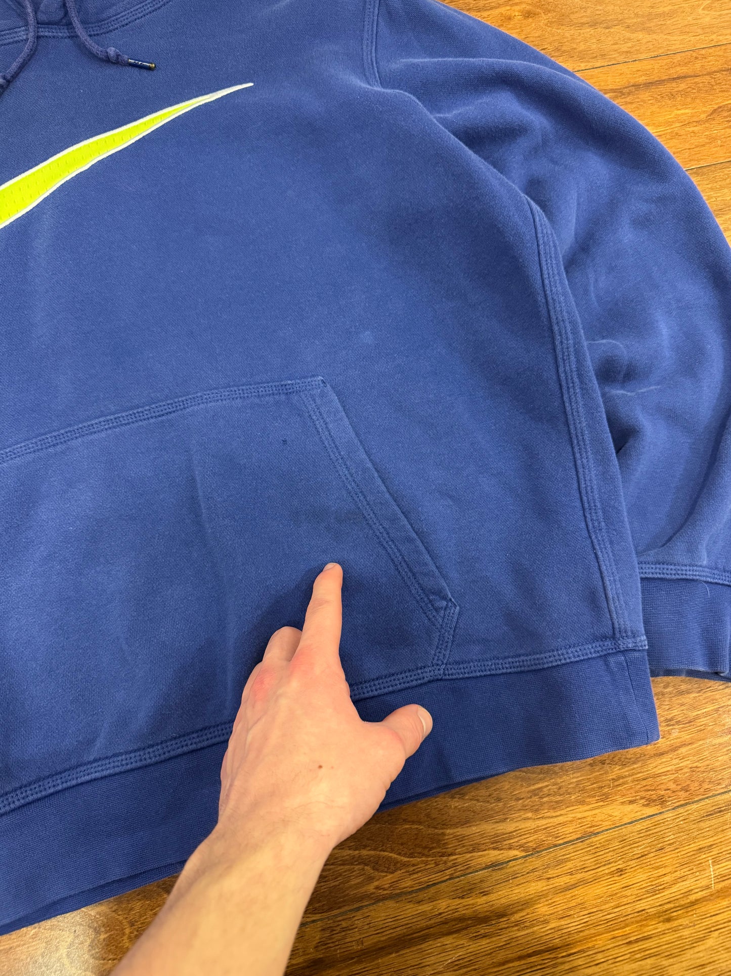 00s Nike Center Swoosh Blue Essential Hoodie (M)