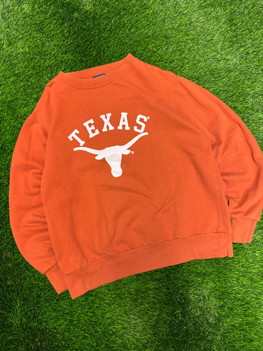 00s University of Texas Longhorns Spell Out Essential Vintage Crewneck (L)