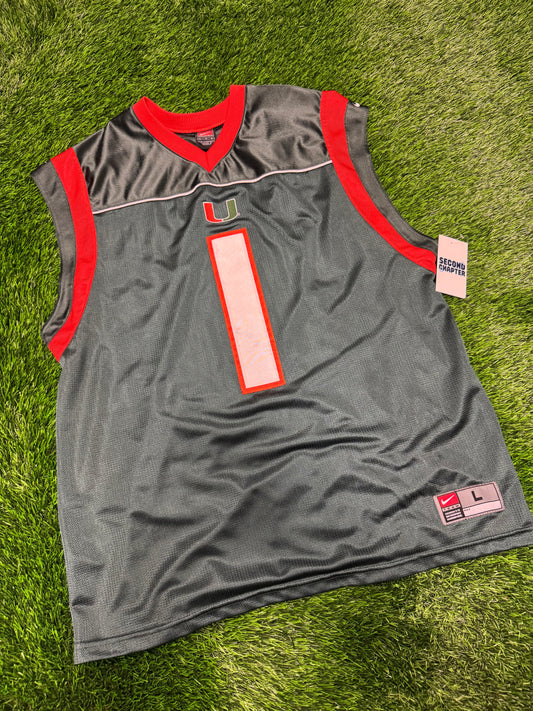 00s University of Miami Hurricanes NCAA Nike Basketball Jersey (L)