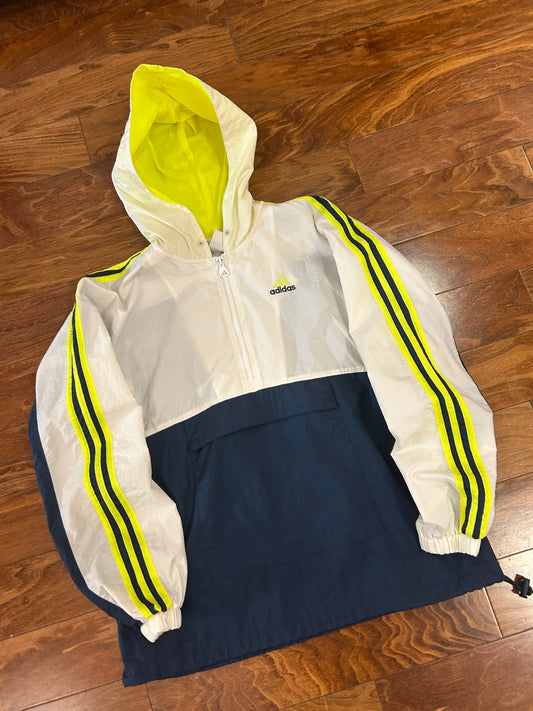 90s Adidas Neon/White Vintage Windbreaker (M)