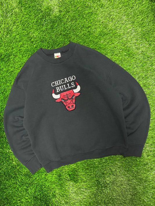 90s Chicago Bulls Essentials Vintage Embroidered Crewneck (L)