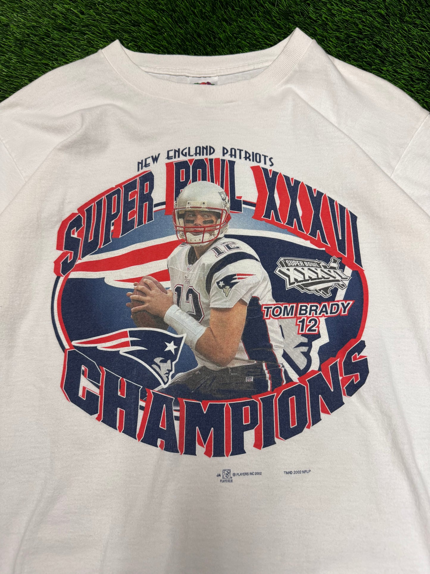2002 New England Patriots Tom Brady Tee (L)