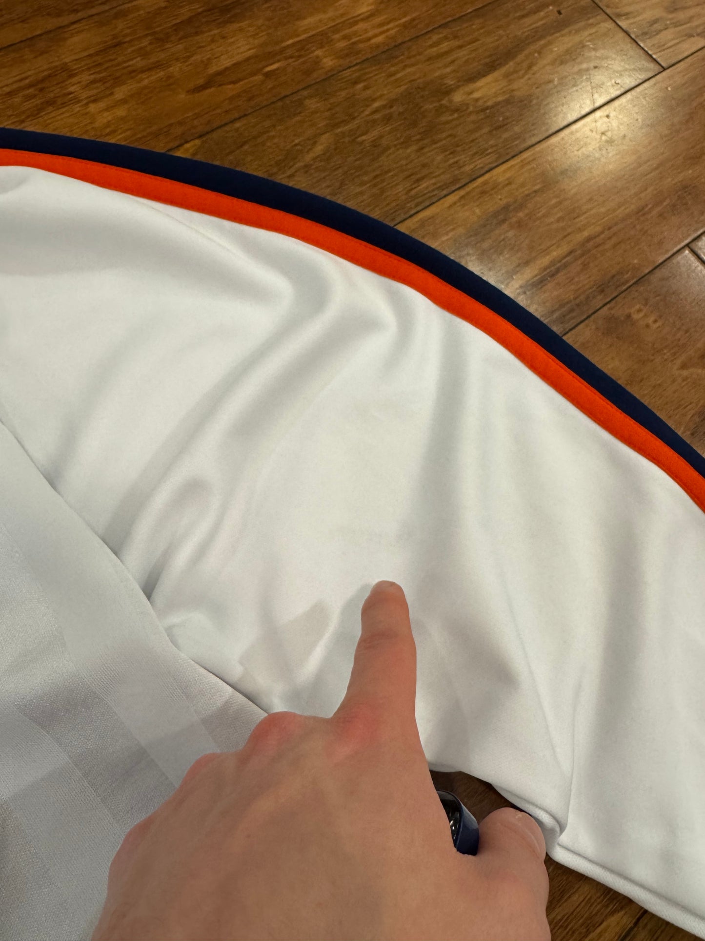 90s Nike Vintage Center Swoosh White Striped Long Sleeve Pullover Jersey (XXL)