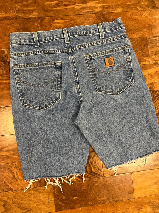 2018 Carhartt Mid Wash Denim Shorts (33)