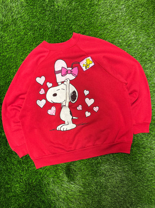 90s Snoopy Hearts Graphic Vintage Crewneck (L)