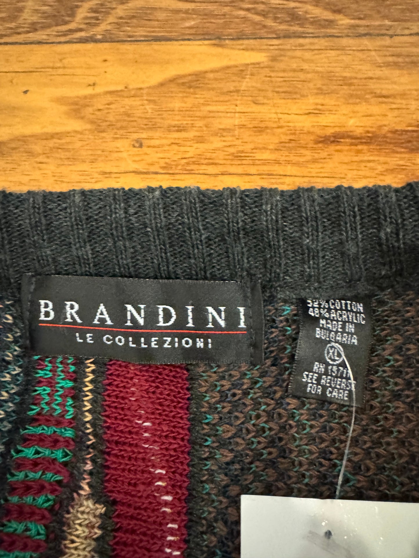 90s Brandini Multi Color 3D Knit Sweater (XL)