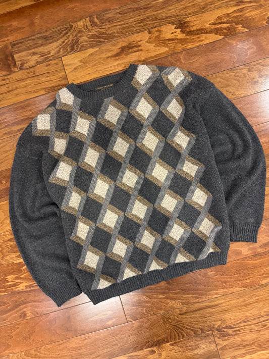 90s Liberty Diamond Print Sweater (XL)