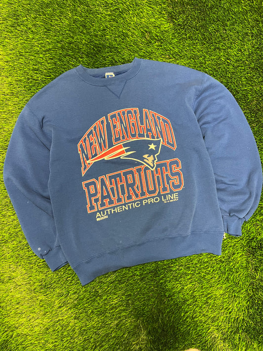 1995 New England Patriots Russell Blue Pro Line Crewneck (L)