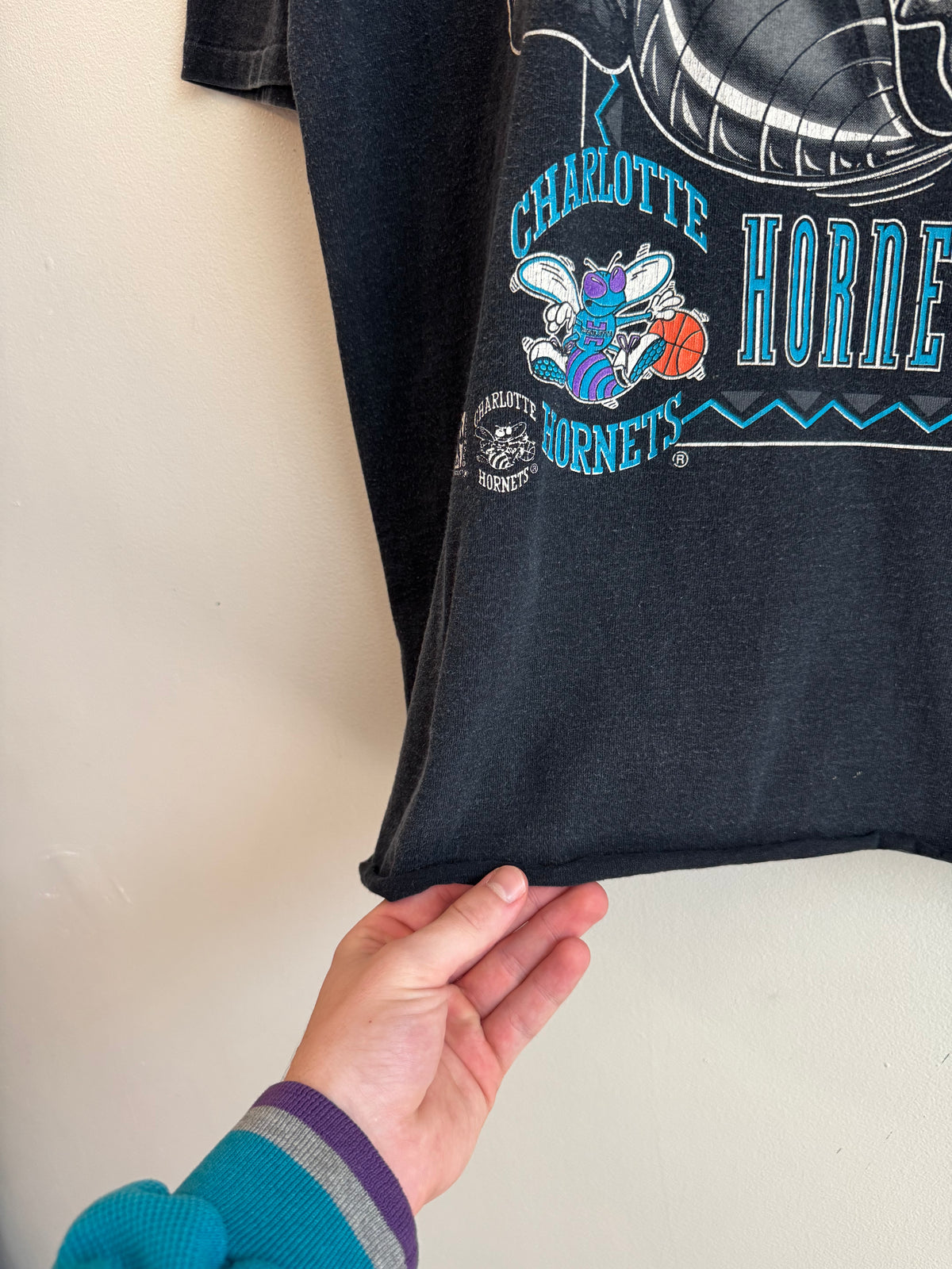 90s Charlotte Hornets Logo 7 Cropped Tee (XL)