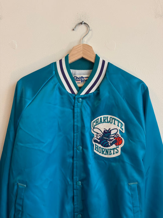 90s Charlotte Hornets NBA Chalk Line Satin Jacket (M)