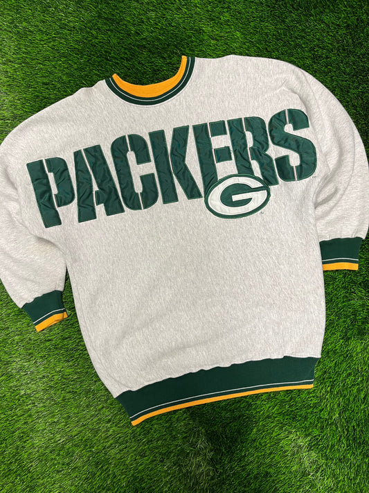 90s Green Bay Packers Legends Spell Out Crewneck (L)