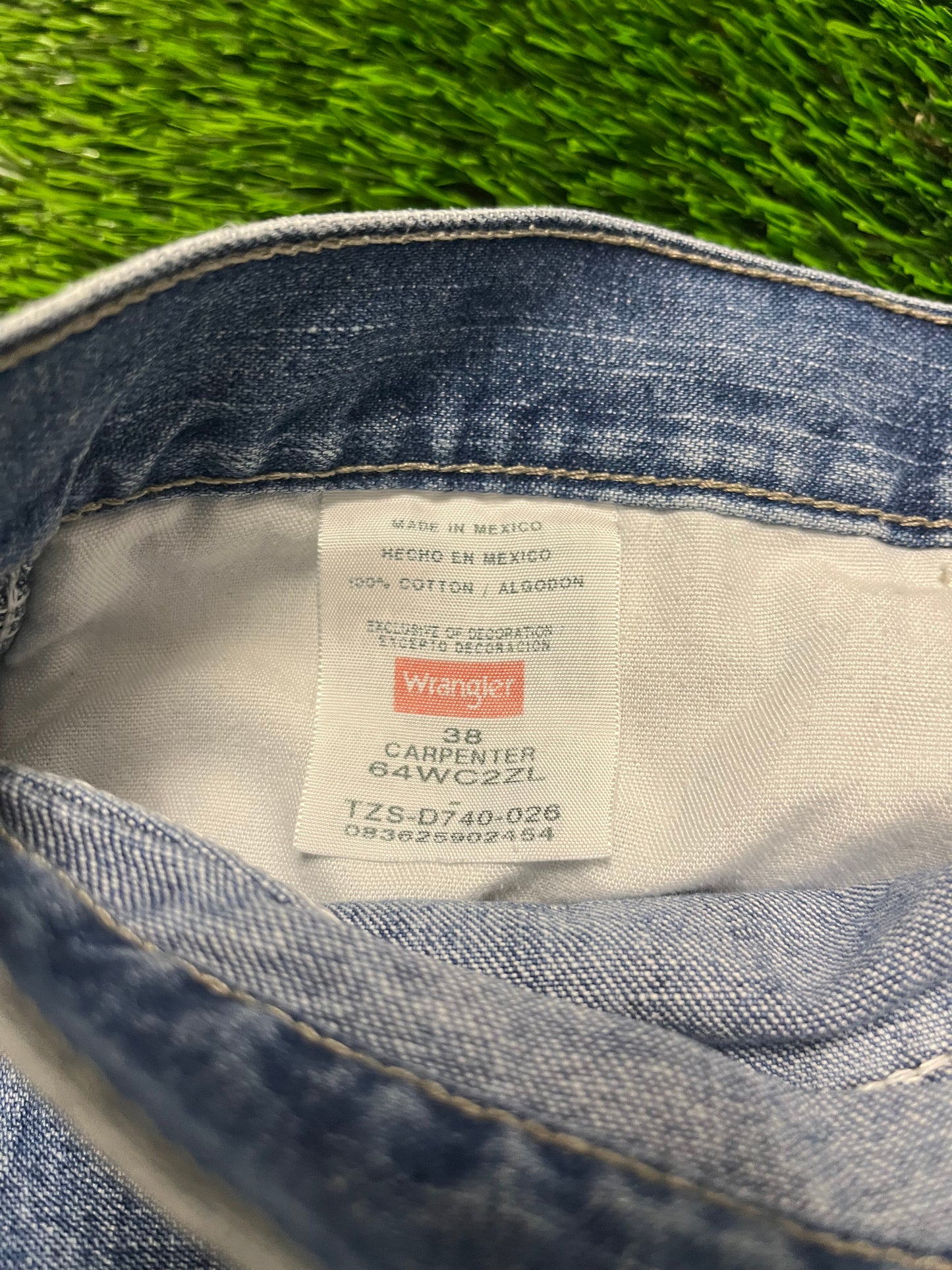 00s Wrangler Carpenter Workwear Blue Jean Shorts (38)