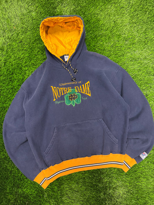 90s University of Notre Dame Spell Out The Game Hoodie (XL)