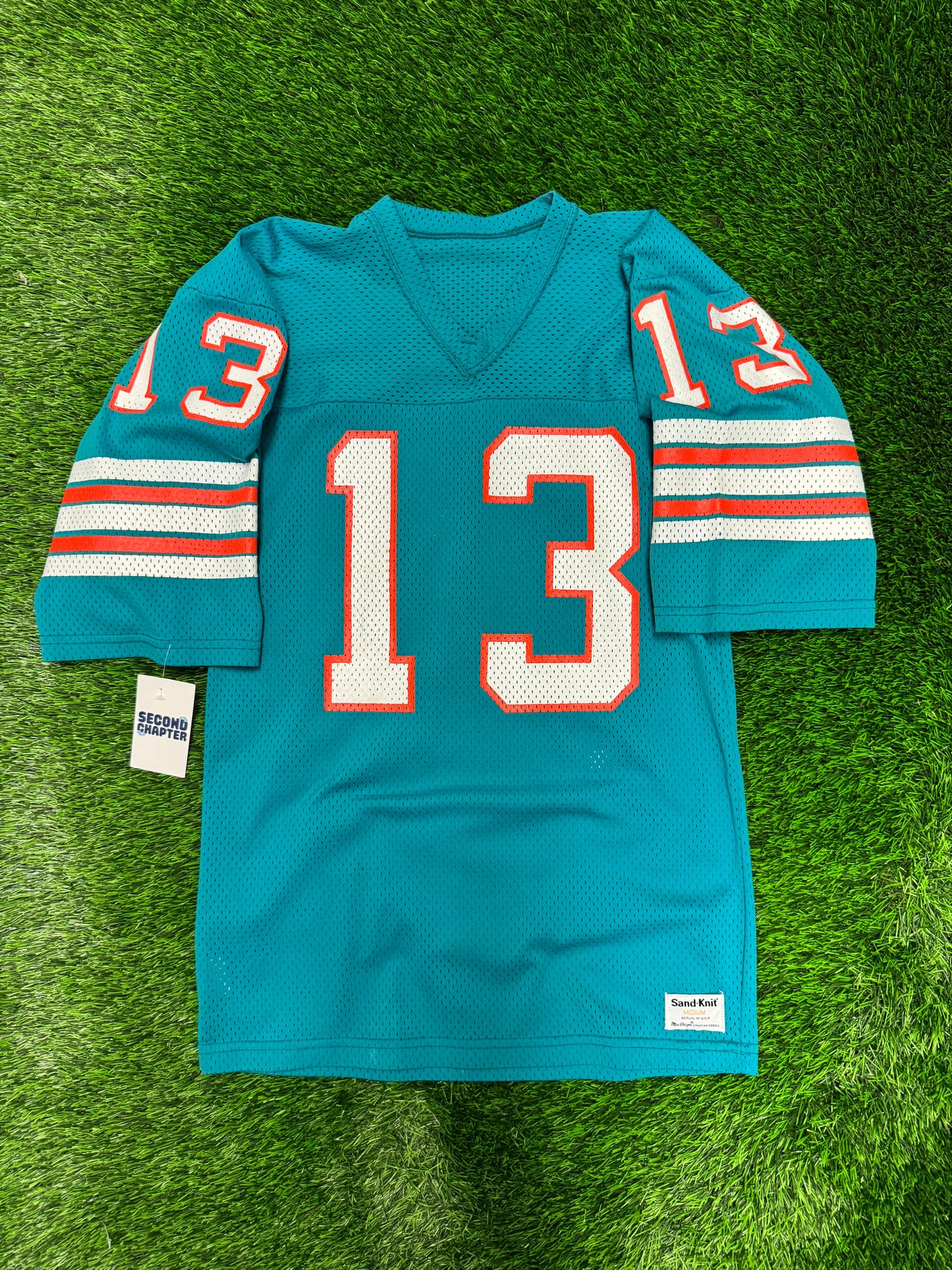90s Miami Dolphins Dan Marino #13 Sand-Knit Jersey (M)