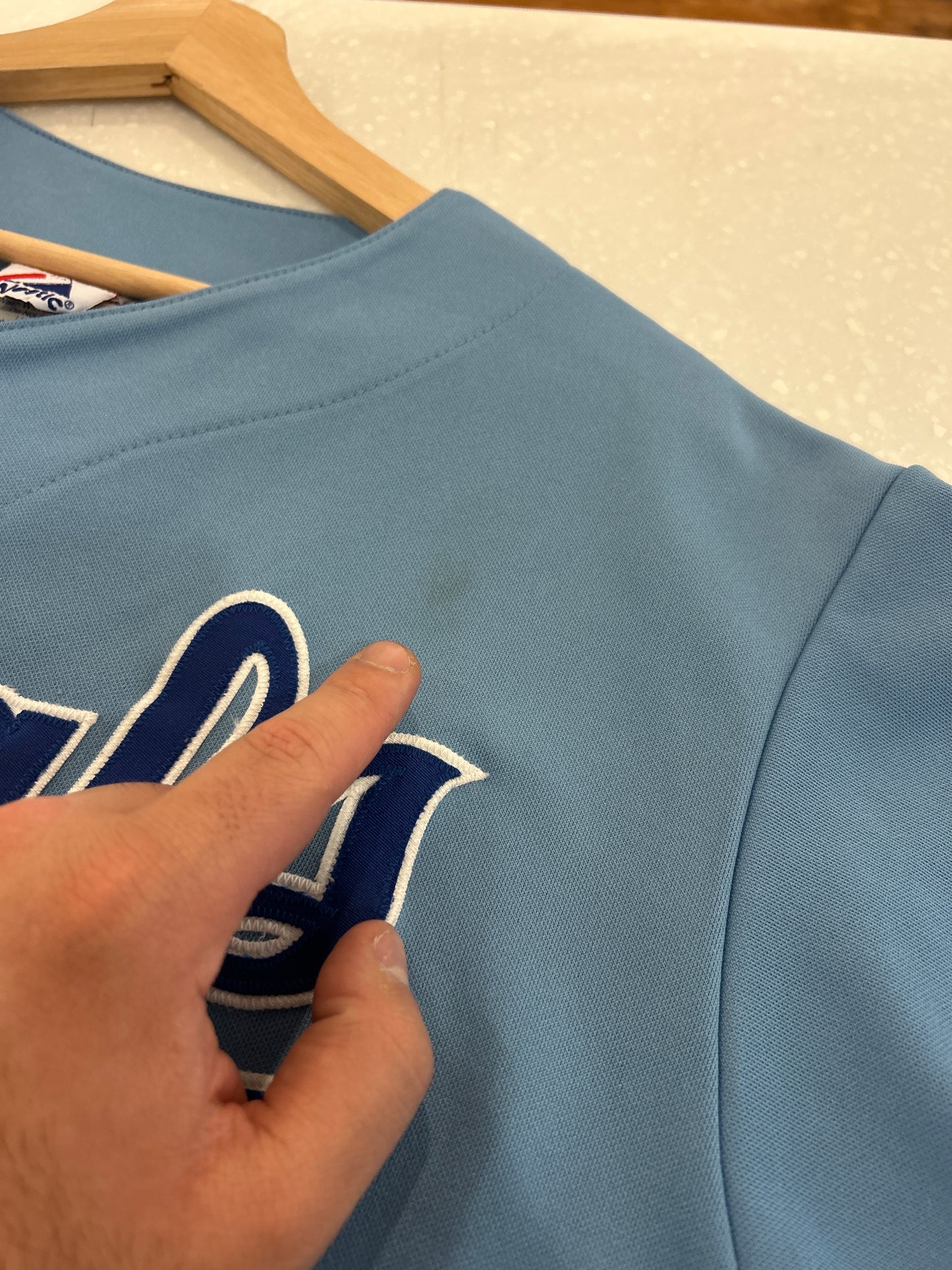 00s KC Royals Alex Gordon Blue MLB Jersey (L)