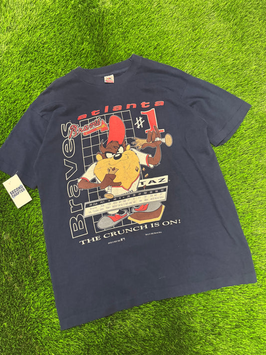 1993 Atlanta Braves Looney Tunes Taz MLB Tee (L)