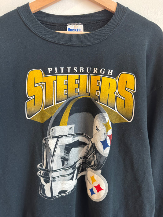 90s Pittsburgh Steelers Locker Line Helmet Crewneck (L)