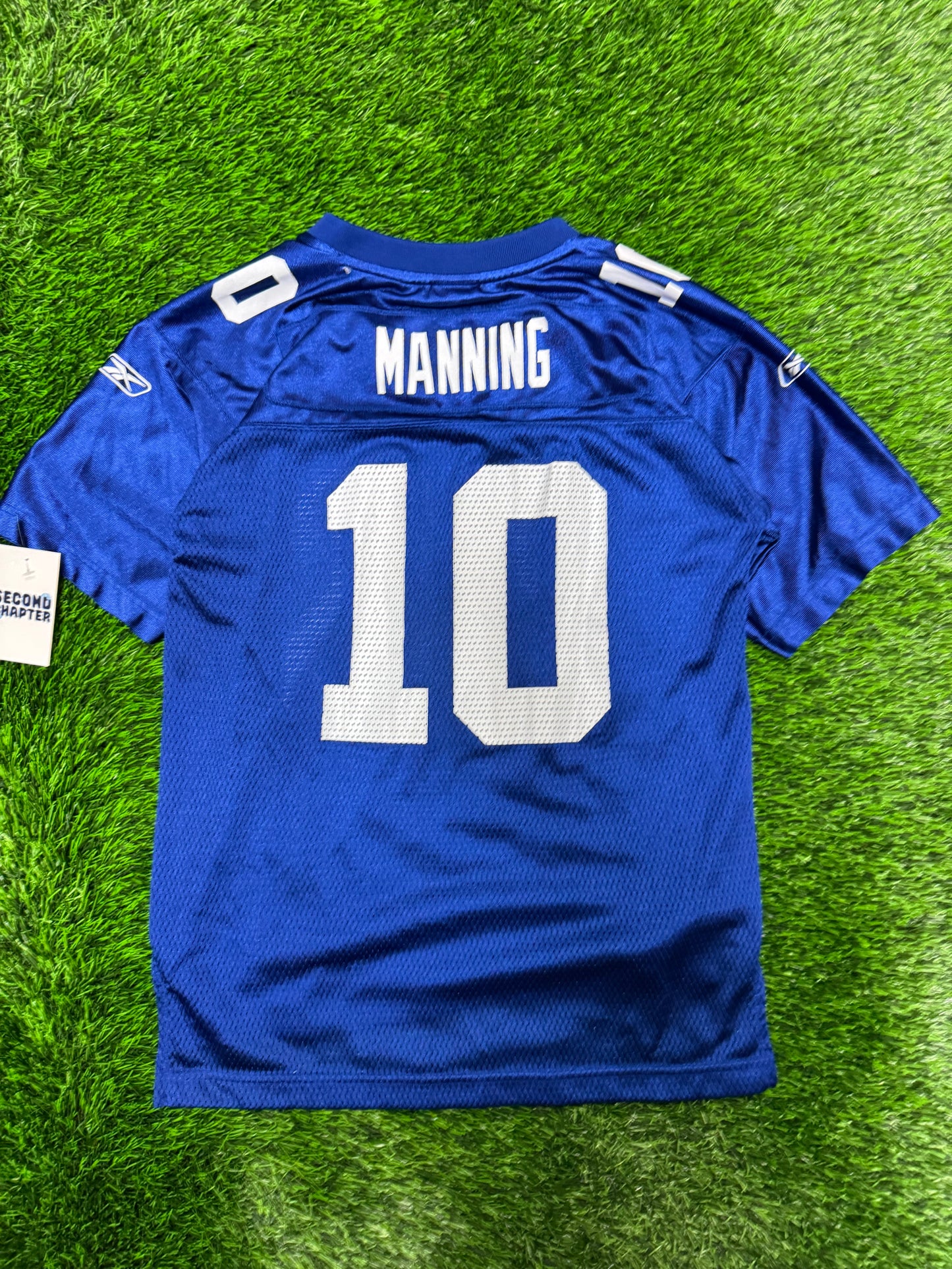 00s New York Giants Eli Manning #10 Youth Reebok NFL Jersey (Youth L)