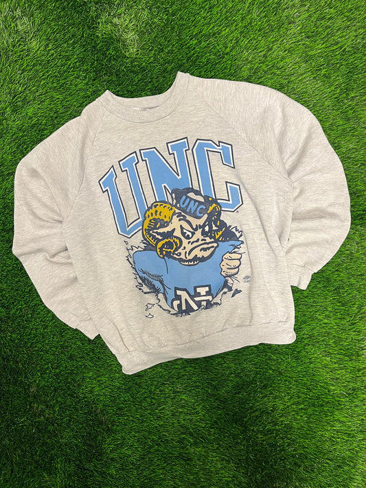 1985 University of North Carolina (UNC) Big Logo Mascot Vintage Crewneck (M)