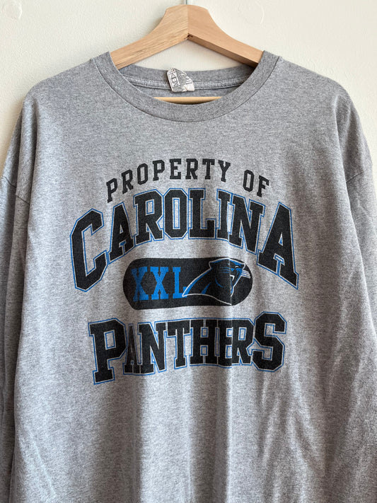 2010s Property of Carolina Panthers XXL Spell Out Grey Long Sleeve (XL)