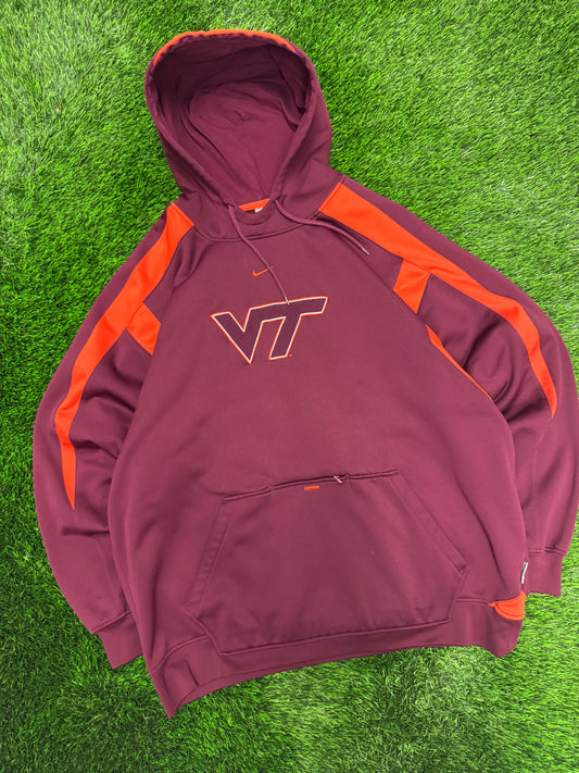 00s Vintage University of Virginia Tech Nike Center Swoosh Athletic Hoodie (XL)