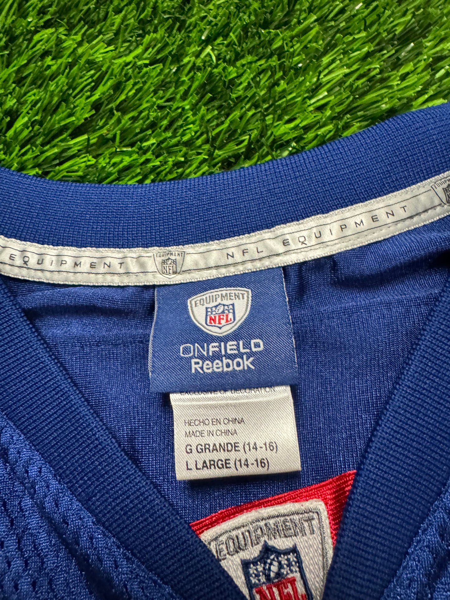 00s New York Giants Eli Manning #10 Youth Reebok NFL Jersey (Youth L)